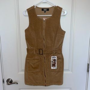 brown velvet material dress